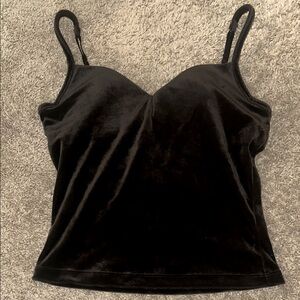 Vintage 90s Black Velvet Camisole Top Size M